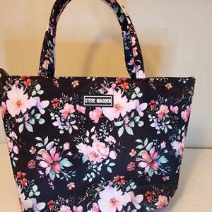 Steve Madden Floral Black Tote/Lunch Bag